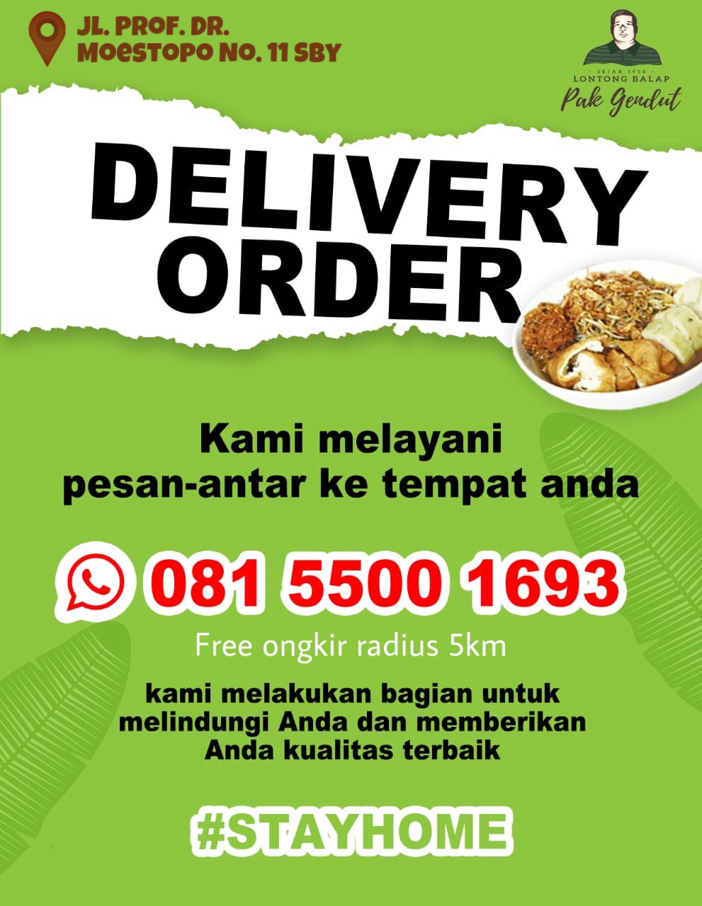 Free Delivery Order! – Lontong Balap Asli Pak Gendut
